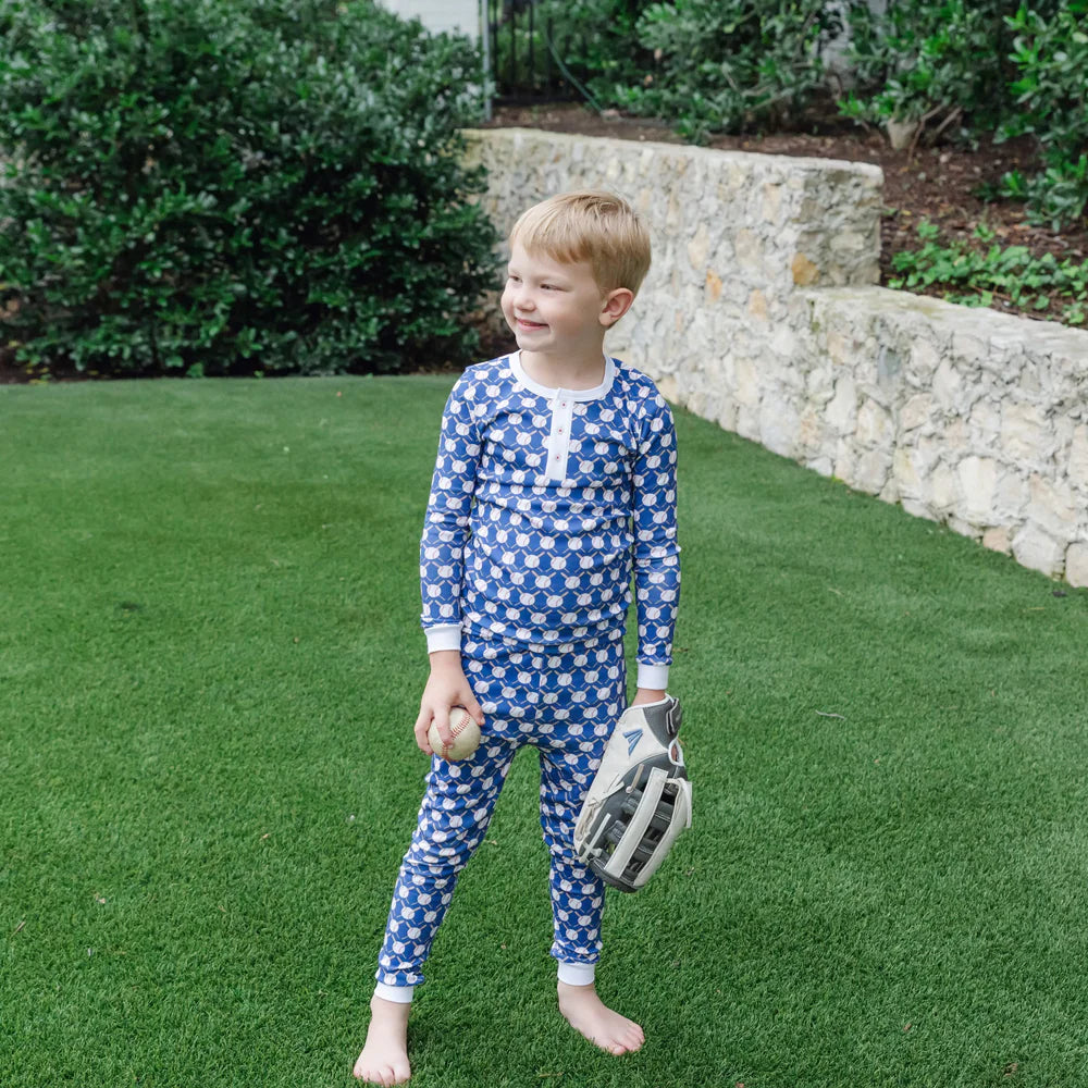 Jack Boy Pajama Pant Set - Up at Bat Baseball - Born Childrens Boutique