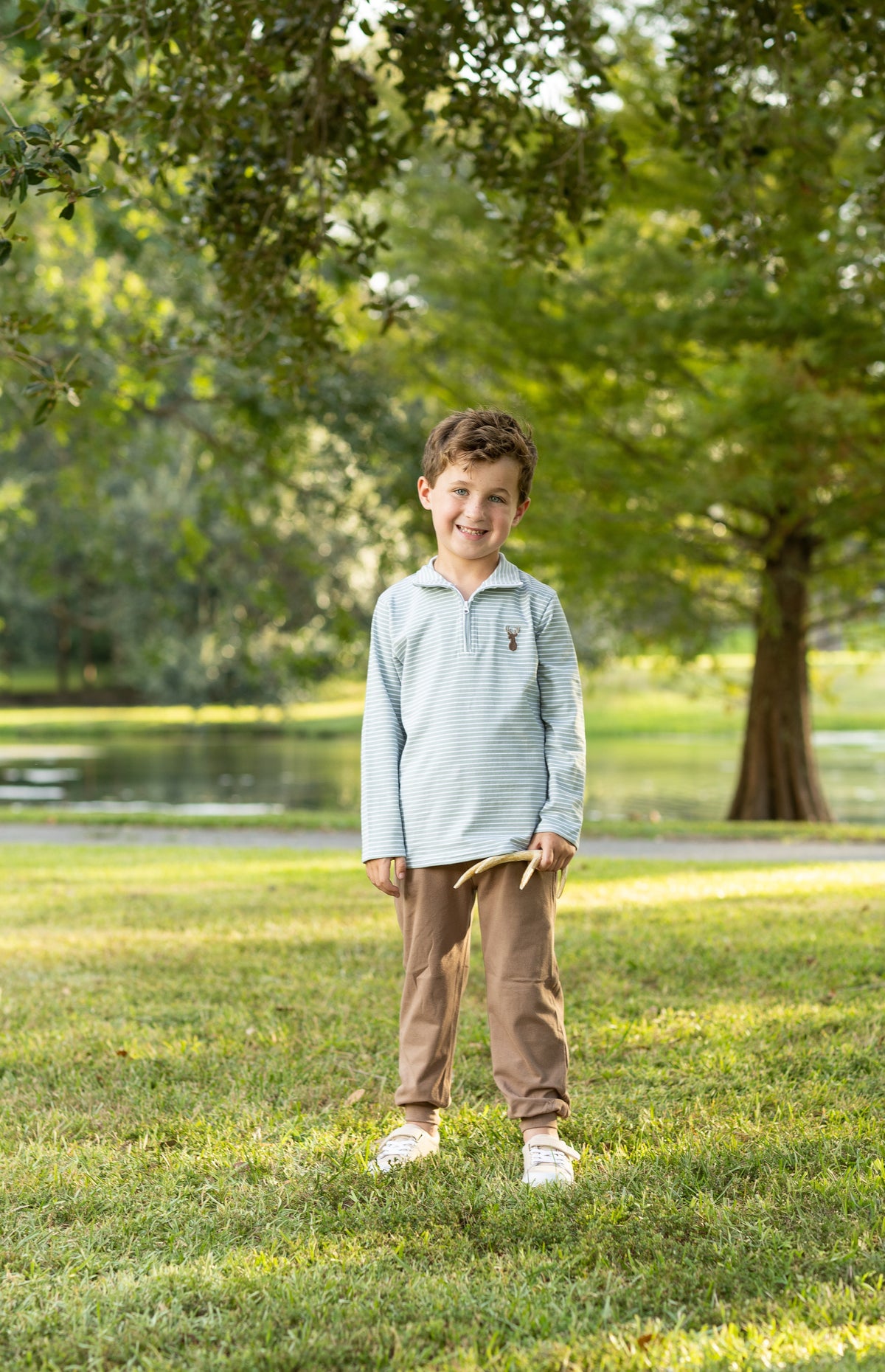 Deer 1/4 Zip Pullover - Born Childrens Boutique