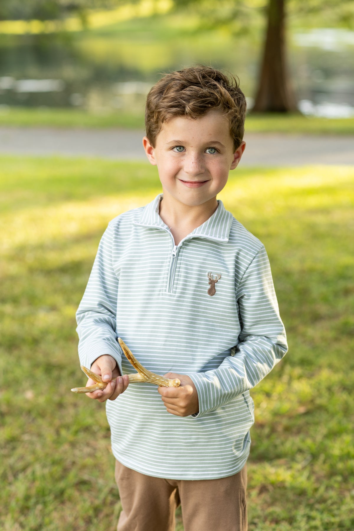 Deer 1/4 Zip Pullover - Born Childrens Boutique