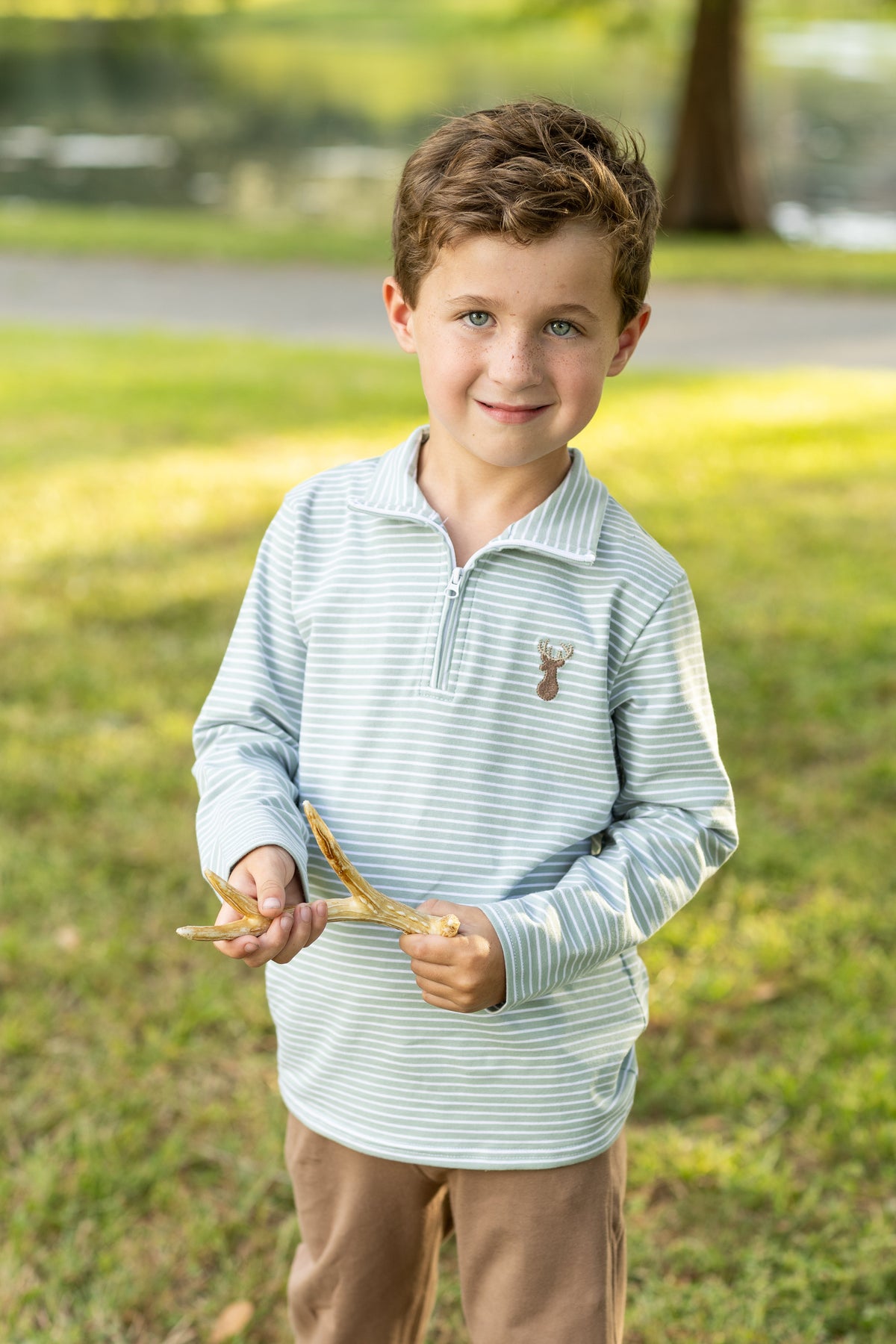 Deer 1/4 Zip Pullover - Born Childrens Boutique