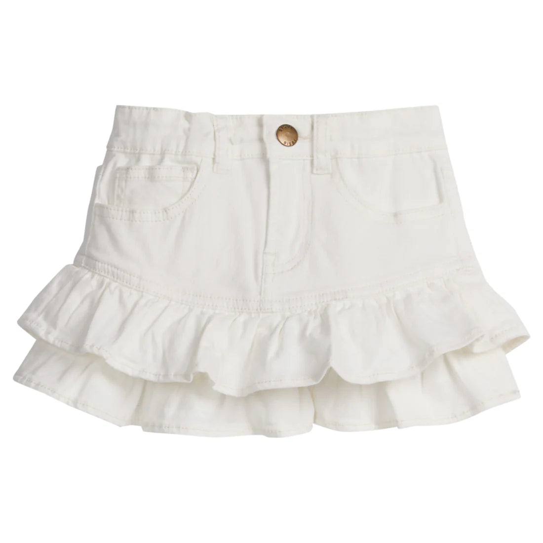 Denim Mini Skirt - Ivory - Born Childrens Boutique