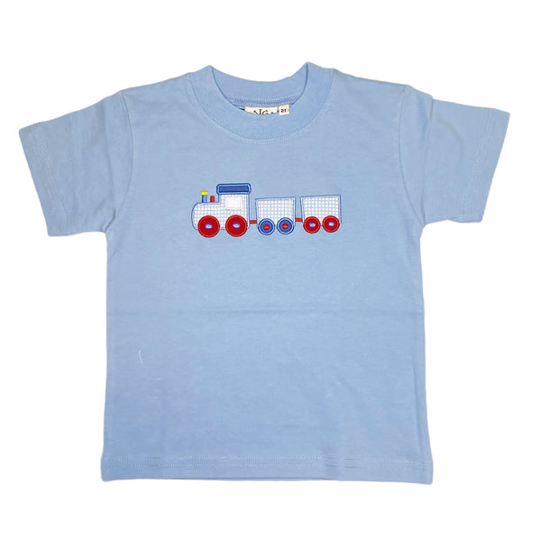 T001 Sky Blue Train S/S Shirt - Born Childrens Boutique