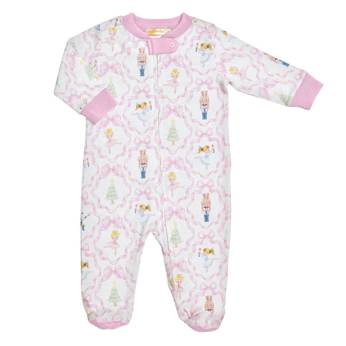 Nutcracker Dreams Printed Pima Zipped Footie - Born Childrens Boutique