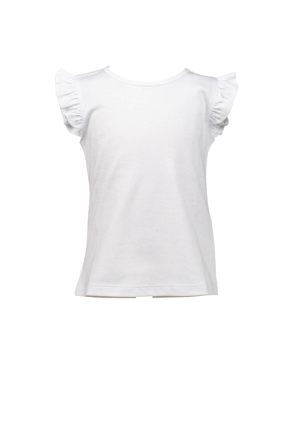 Pre-Order Flutter Sleeve Girl White Shirt - Born Childrens Boutique
