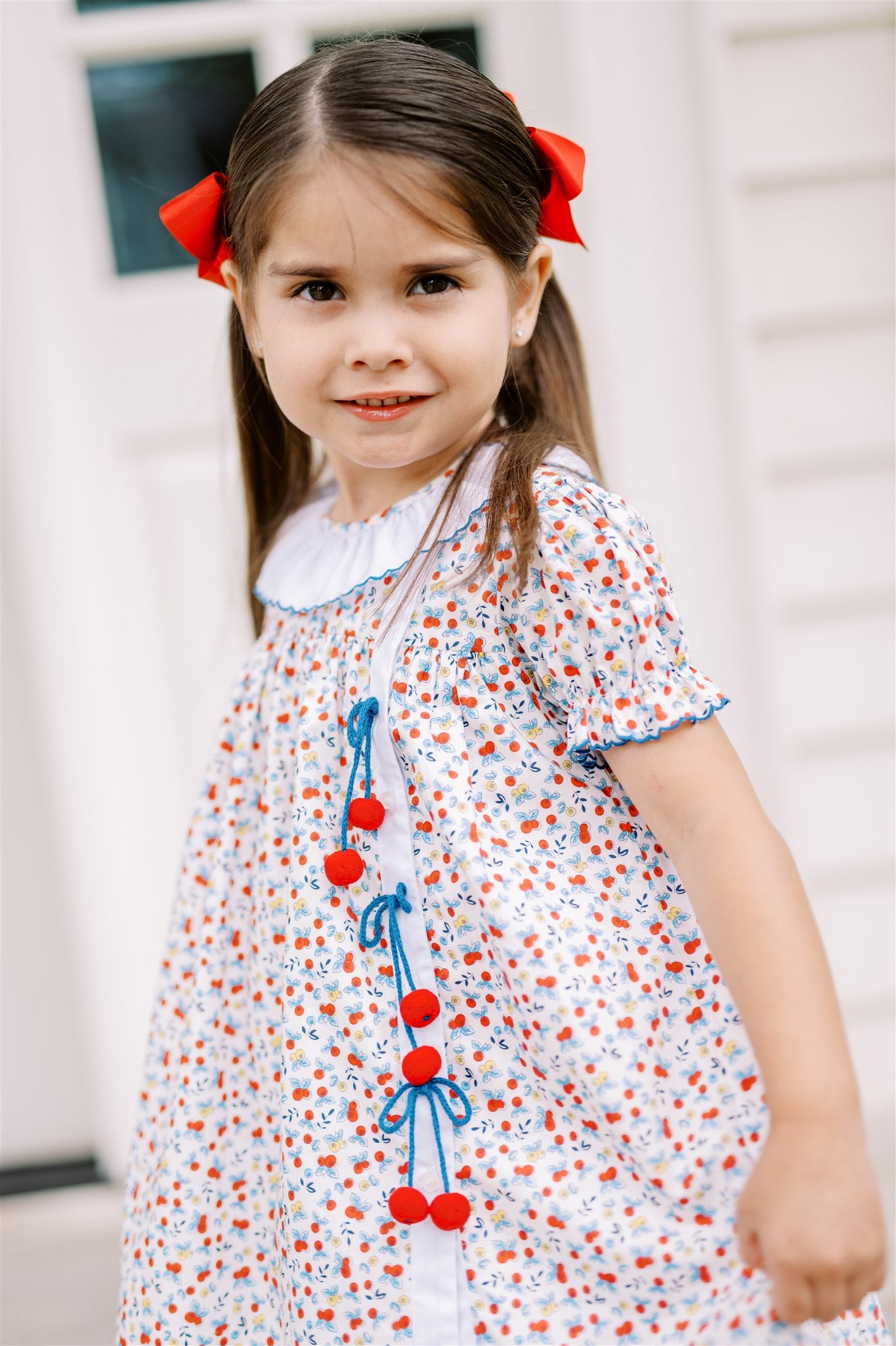Foliage Cherry Dress - Born Childrens Boutique