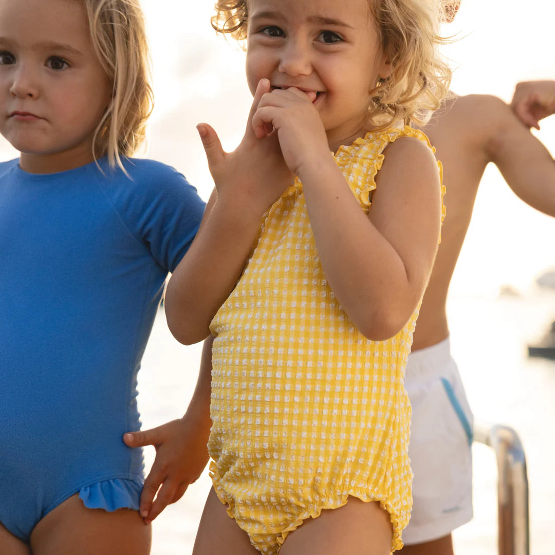 Soleil Gingham Scoop Neck One Piece - Born Childrens Boutique