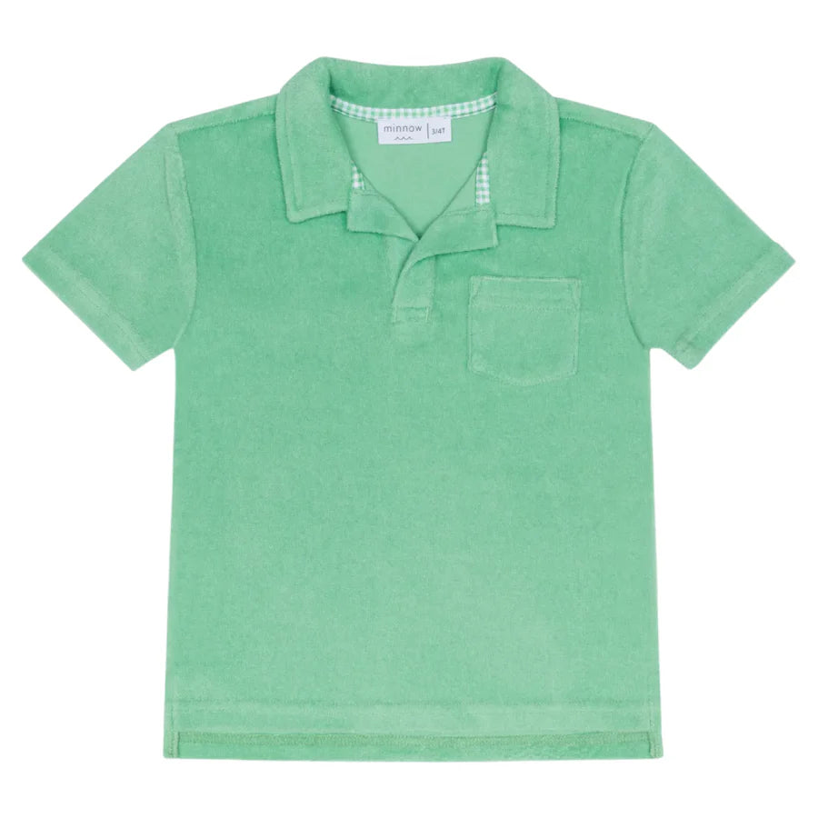 Gustavia Green French Terry Polo - Born Childrens Boutique