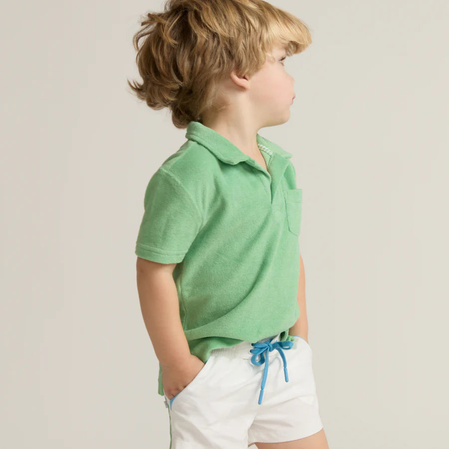 Gustavia Green French Terry Polo - Born Childrens Boutique