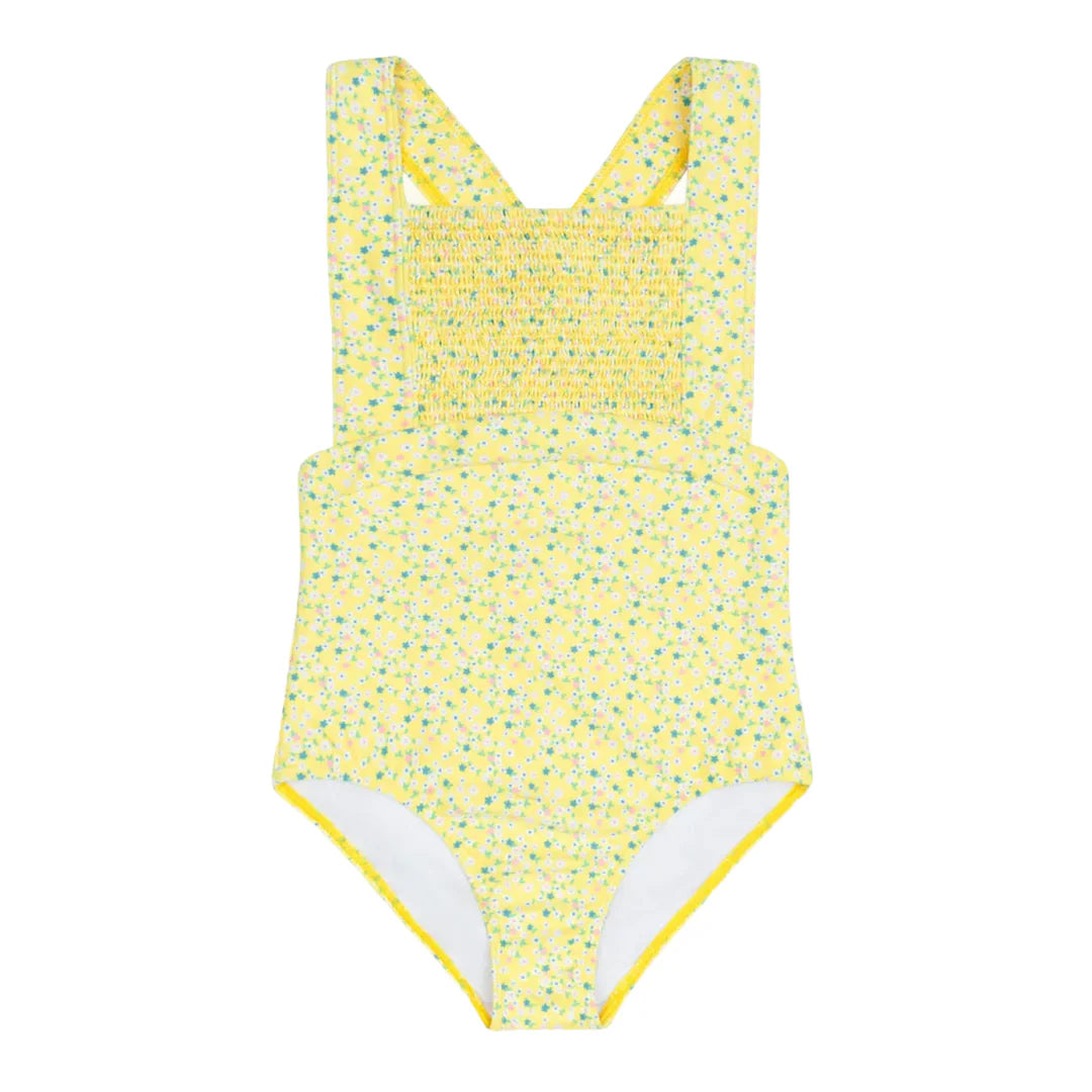 Petite Fleur Diamond Smocked One Piece - Born Childrens Boutique