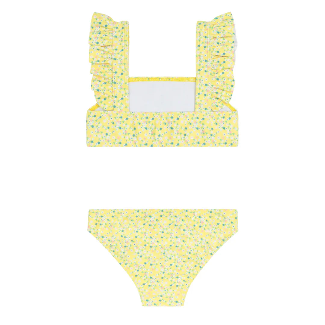 Petite Fleur Smocked Ruffle Strap Bikini - Born Childrens Boutique