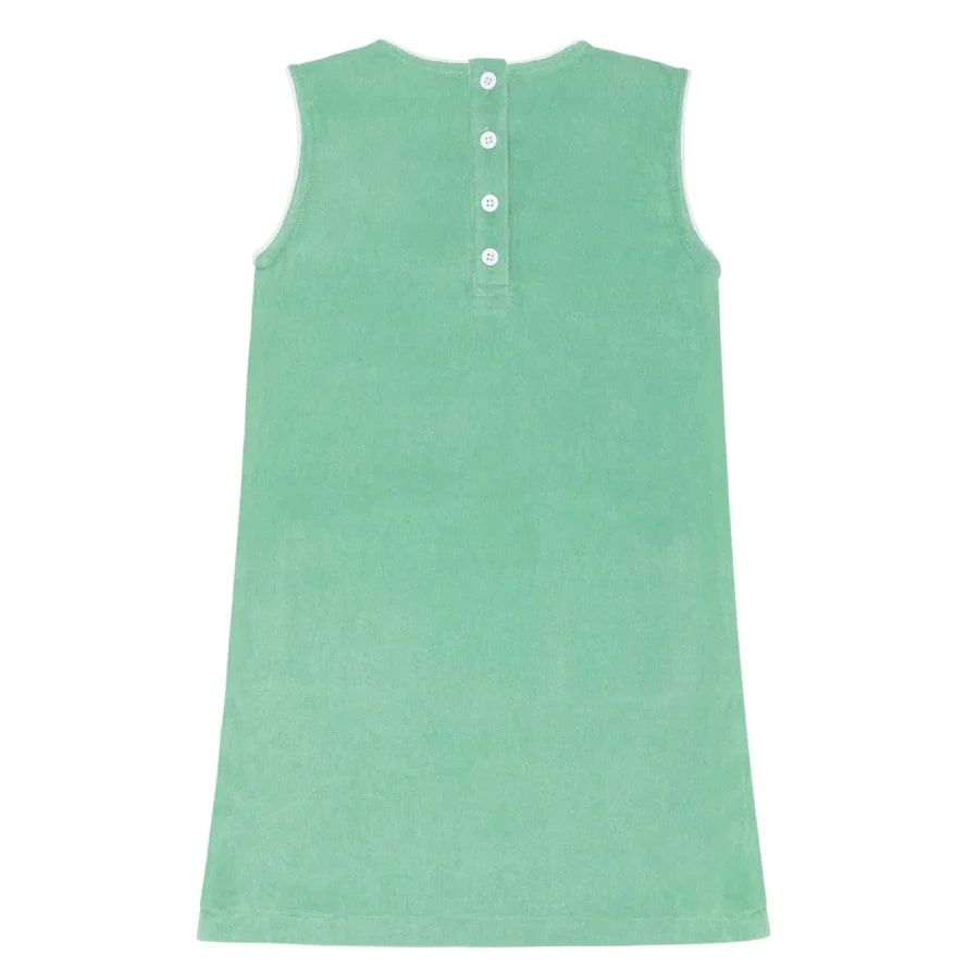 Gustavia Green French Terry Dress - Born Childrens Boutique