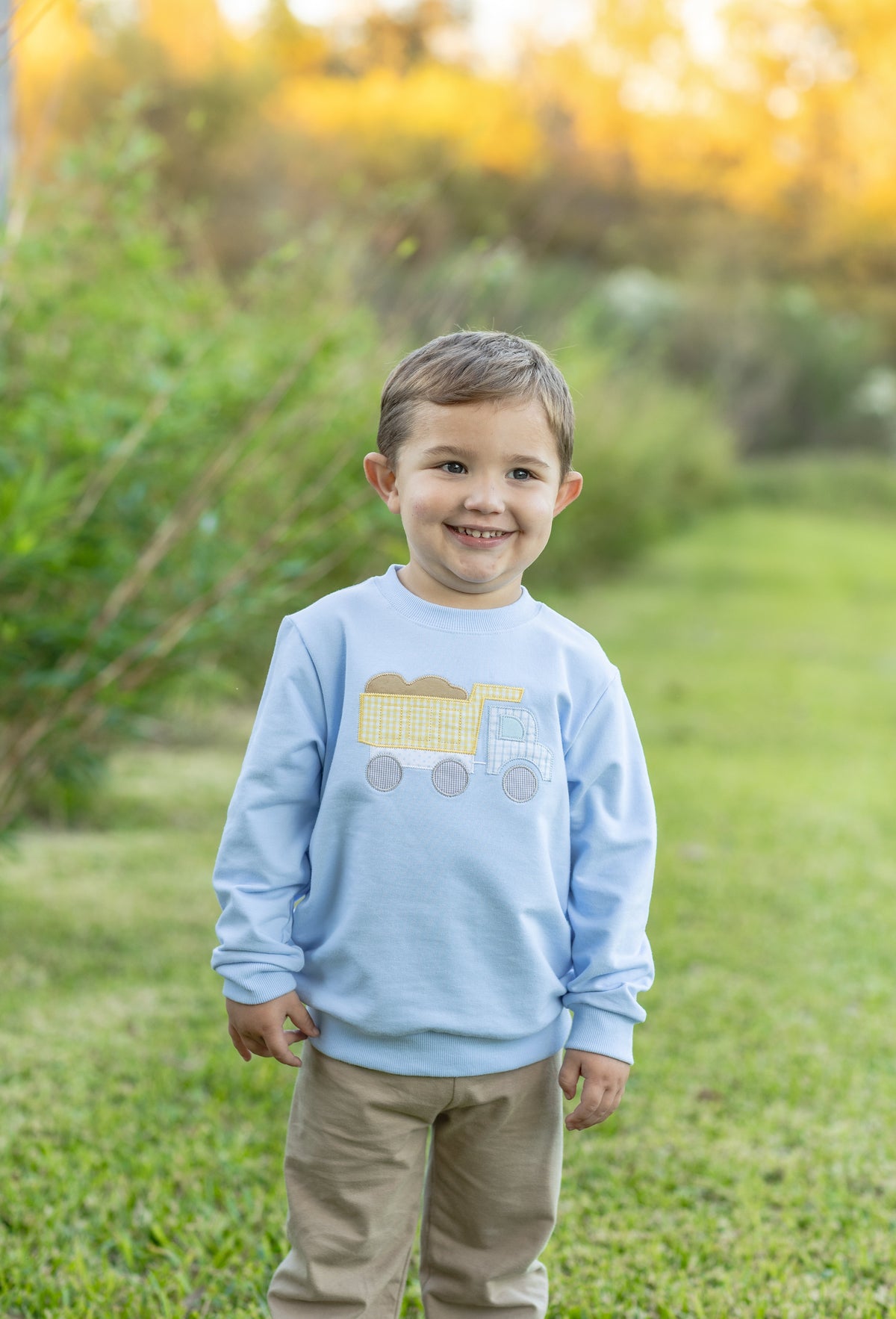 French Terry Pullover - Dump Truck - Born Childrens Boutique