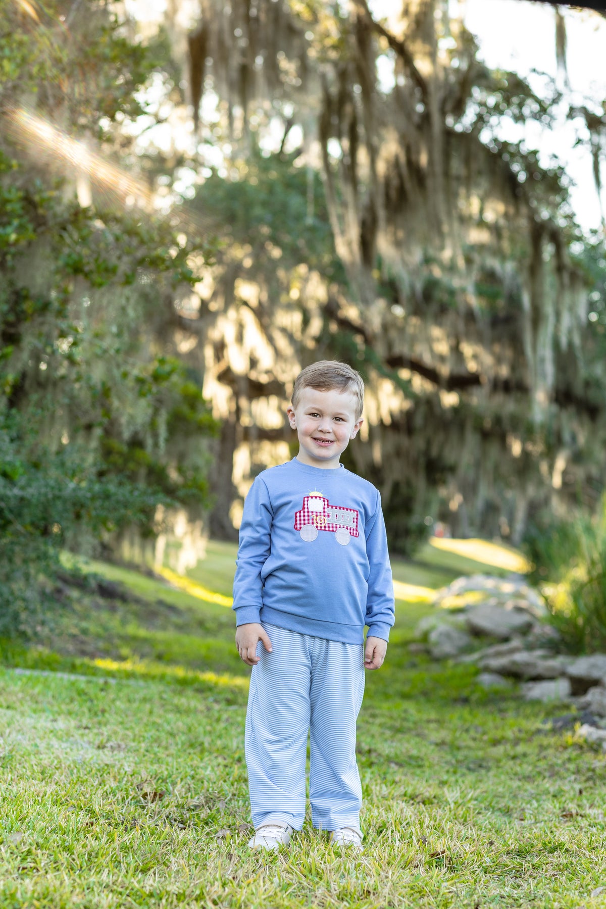 French Terry Pullover - Fire Truck - Born Childrens Boutique