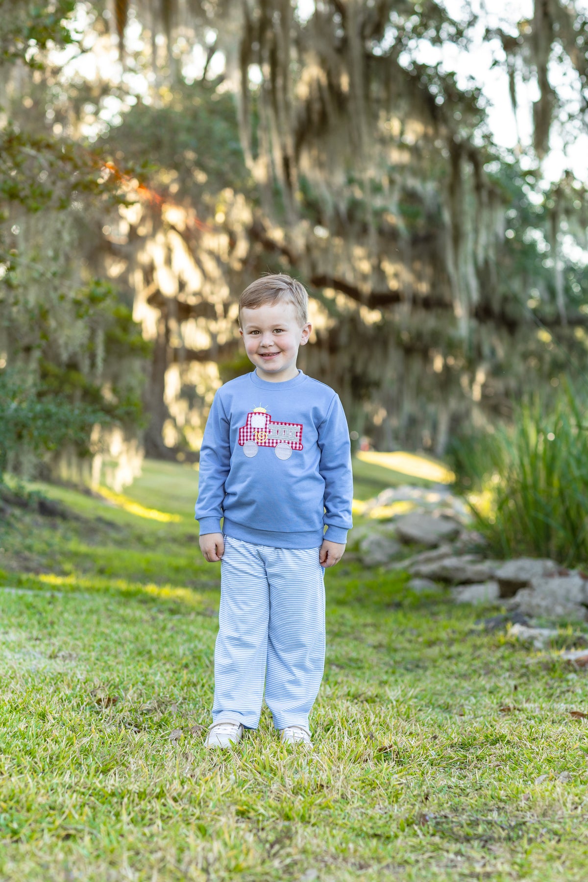 French Terry Pullover - Fire Truck - Born Childrens Boutique