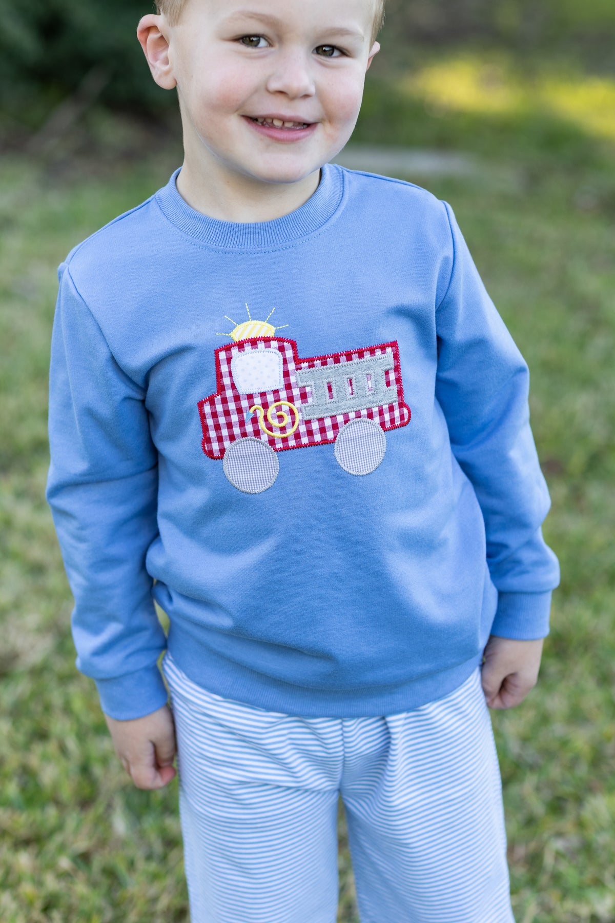 French Terry Pullover - Fire Truck - Born Childrens Boutique