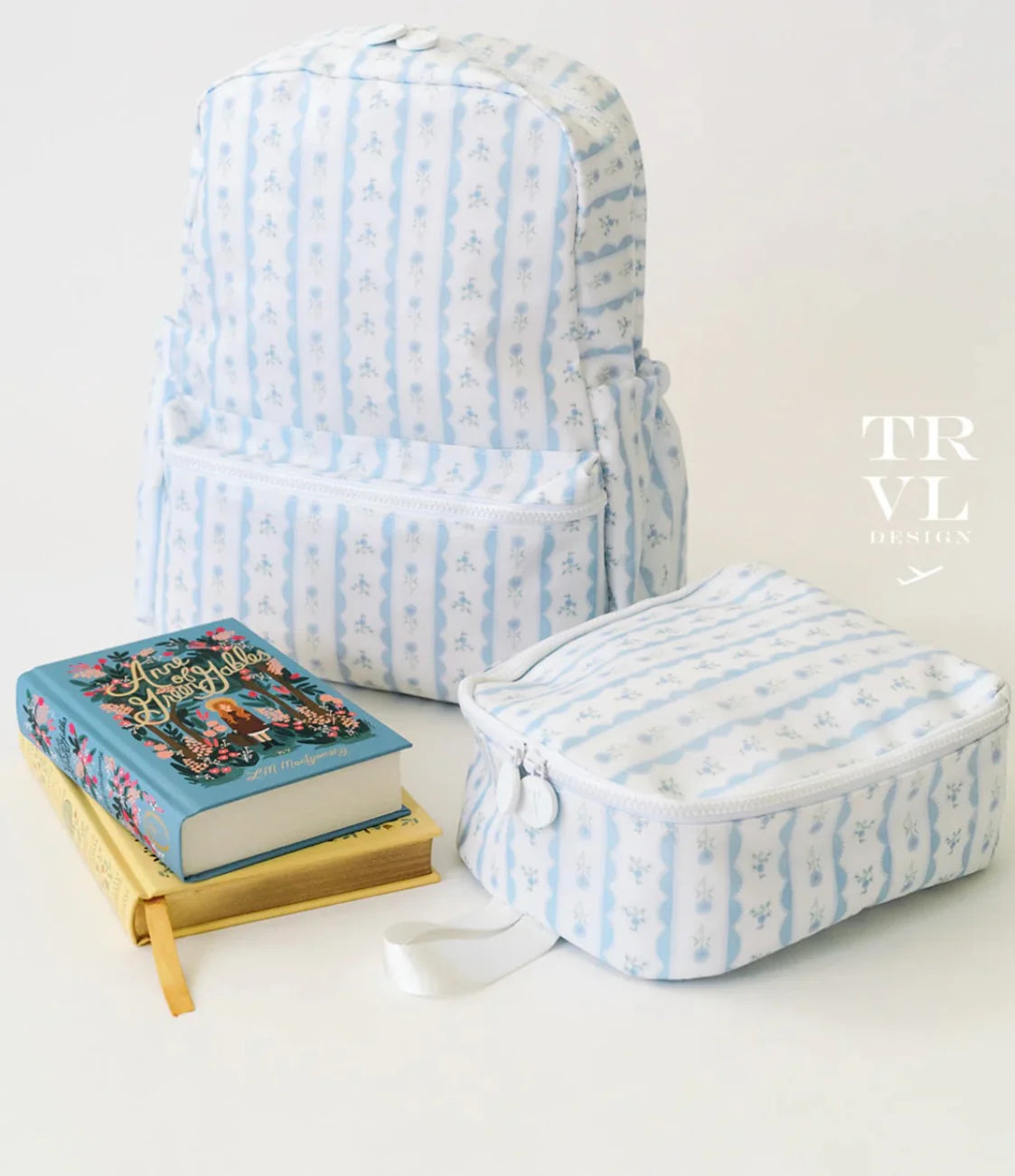 Backpacker Backpack Ribbon Floral Blue - Born Childrens Boutique