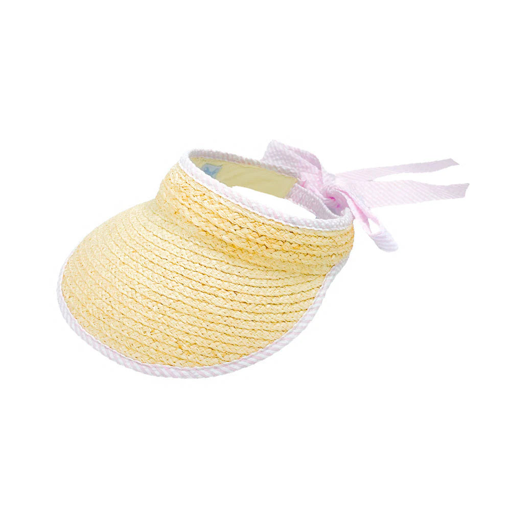 Sconset Straw Bow Visor, Youth - Born Childrens Boutique