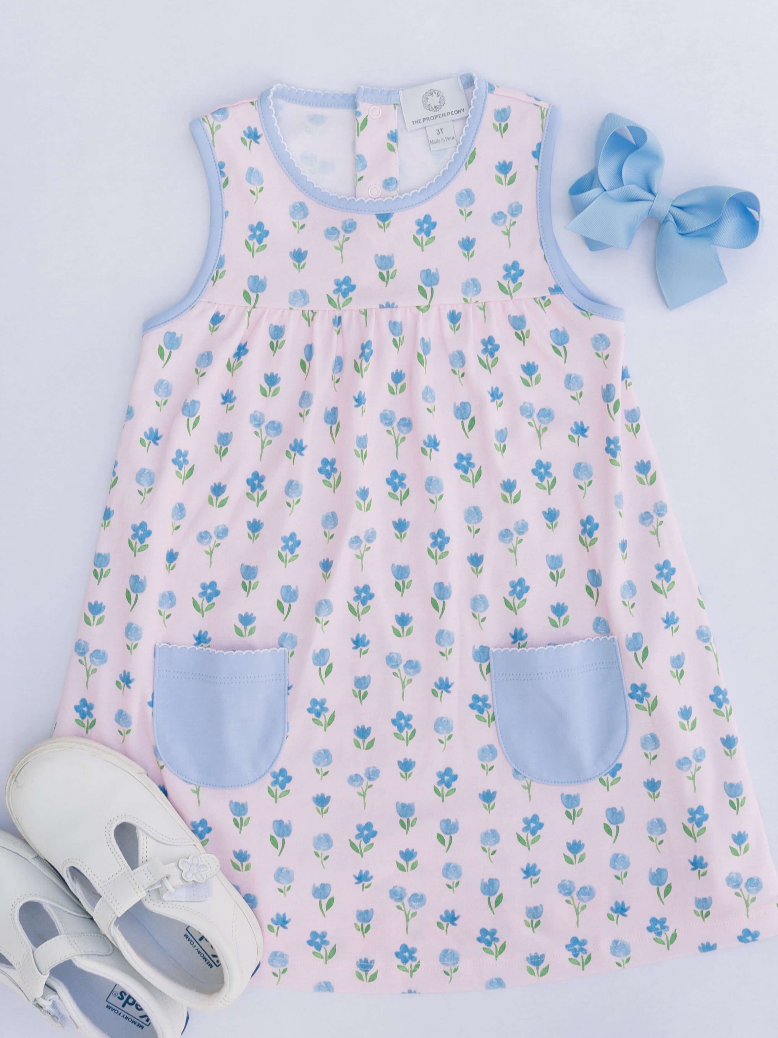 Sleeveless Dress - Gardenia - Born Childrens Boutique