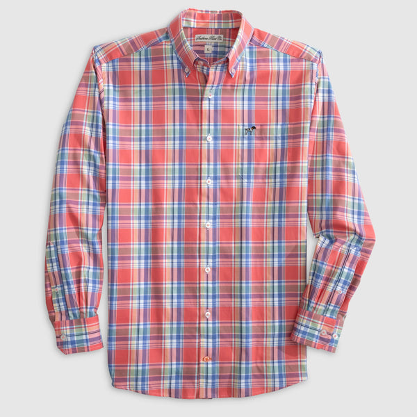 Youth Hadley Stretch Button Down Portside Plaid - Born Childrens Boutique