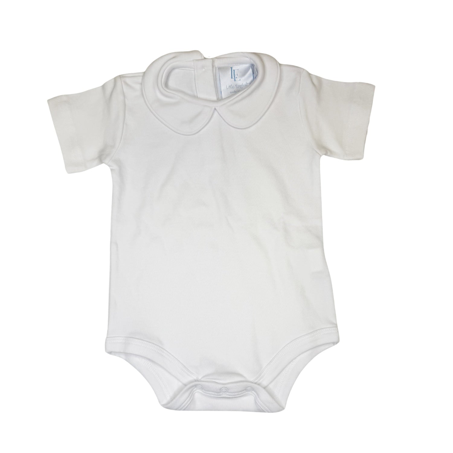 Piped Peter Pan Short Sleeve - White - Born Childrens Boutique