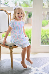 Pre-Order Floral Stripe Play Dress - Born Childrens Boutique