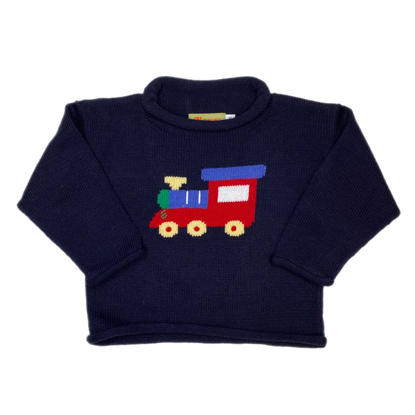 Train Roll Neck Sweater - Born Childrens Boutique