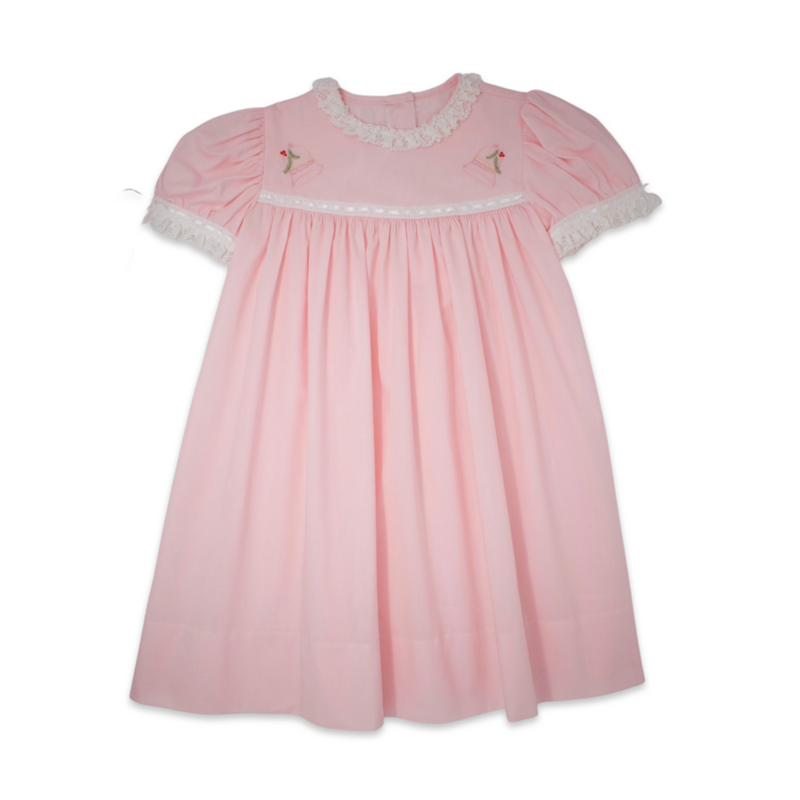 Tiny Town Dress - Pink Batiste - Born Childrens Boutique