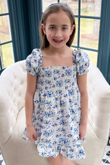 Smocked Puff Sleeve Dress Fall Floral - Born Childrens Boutique