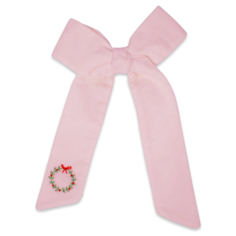 Lola Long Hair Bow - Velvet Wreath - Born Childrens Boutique