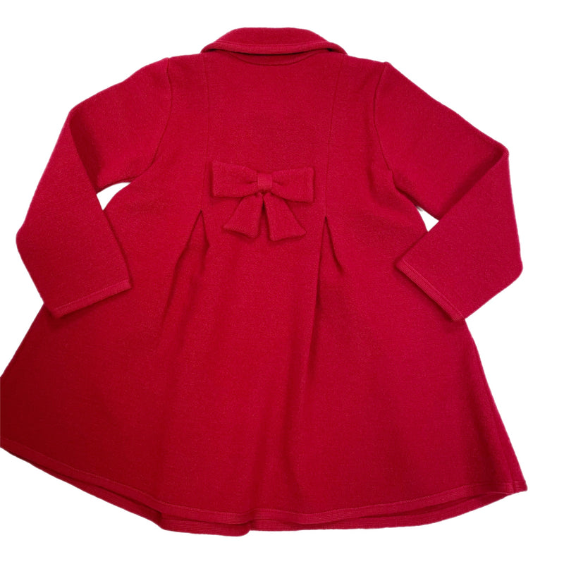 Marae Princess Bow Back Coat Red - Born Childrens Boutique