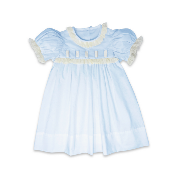 Paris Dress - Blessings Blue Batiste - Born Childrens Boutique