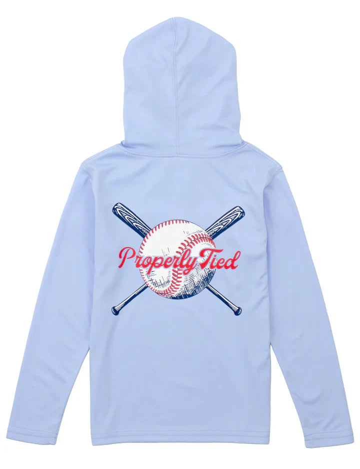 Shade Performance Hoodie Play Ball Light Blue - Born Childrens Boutique
