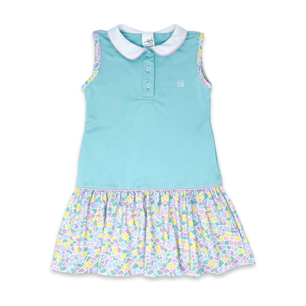 Darla Dress - Totally Turquoise, Mosaic - Born Childrens Boutique