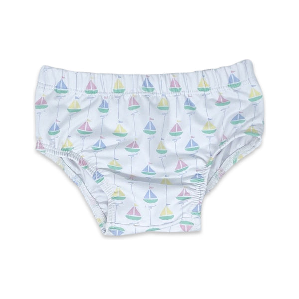 Swim Diaper Cover - Seaside Sailboat - Born Childrens Boutique