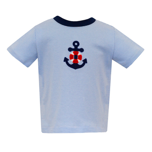 Anchor Blue Knit Shirt - Born Childrens Boutique