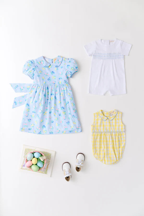 Sleeveless Bradford Bubble - Forsyth Park Plaid with Beale Street Blue - Born Childrens Boutique