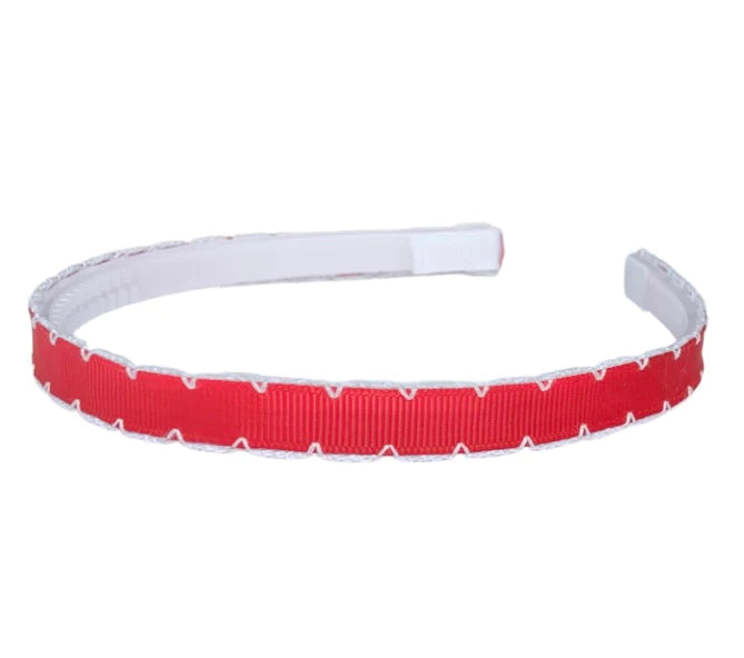 Moonstitch Ribbon Headband - Red - Born Childrens Boutique