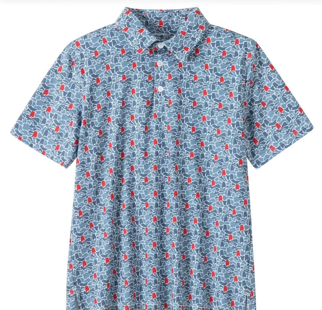 AL Camo Elephant Crimson/Grey Polo