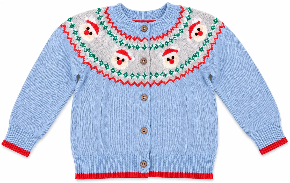 Blue Santa Cardigan - Born Children's Boutique