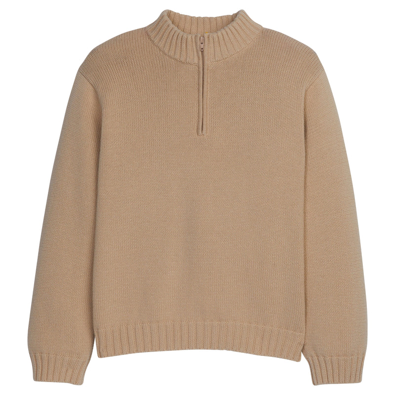 Quarter Zip Sweater - Oatmeal - Born Childrens Boutique