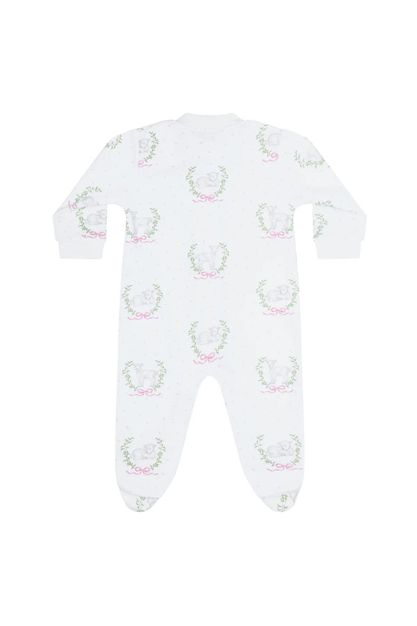 Pink Lamb Zipper Footie - Born Childrens Boutique