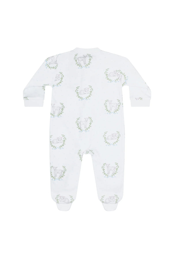 Blue Lamb Zipper Footie - Born Childrens Boutique