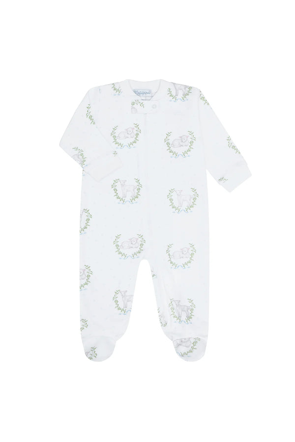 Blue Lamb Zipper Footie - Born Childrens Boutique