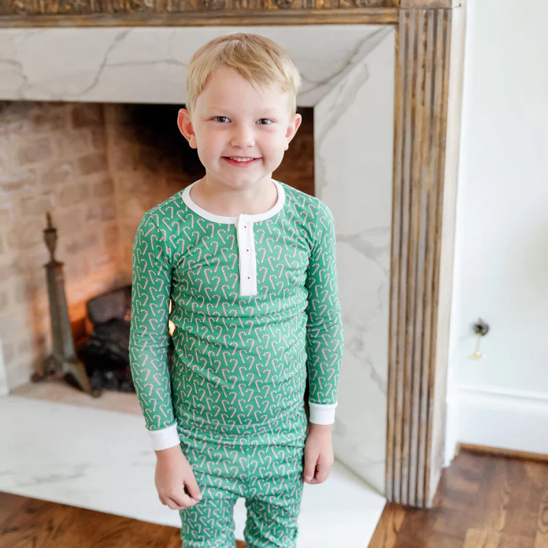 Jack Boys Pajama Pant Set - Candy Cane Lane - Born Childrens Boutique