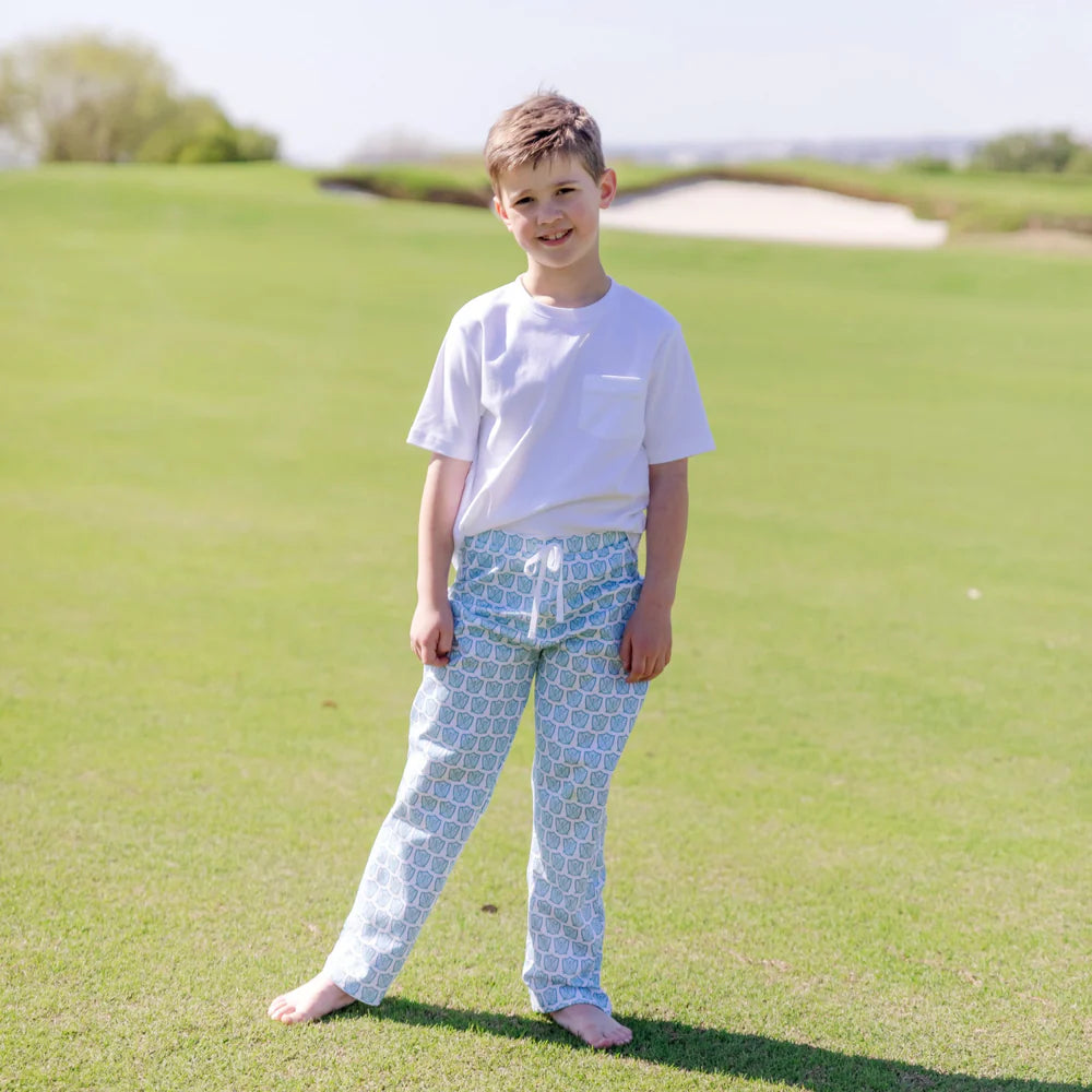 Beckett Boys Hangout Pant - Golf Crest Blue - Born Childrens Boutique
