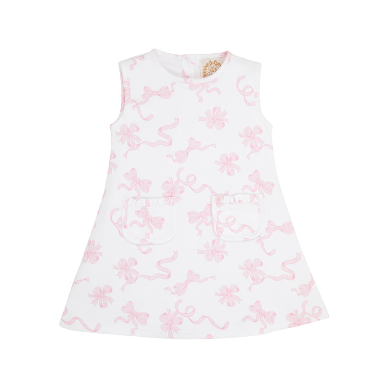 Lizzie's Luxe Leisure Dress Never Too Many Bows - Born Childrens Boutique