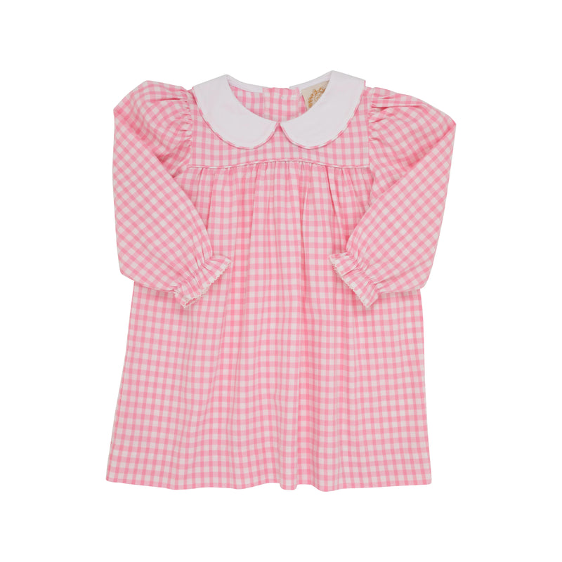 Long Sleeve Maerin Fitz Frock Hamptons Hot Pink Gingham - Born Childrens Boutique
