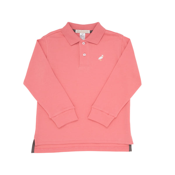 Prim and Proper Polo LS - Parrot Cay Coral - Born Childrens Boutique