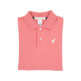 Prim and Proper Polo LS - Parrot Cay Coral - Born Childrens Boutique