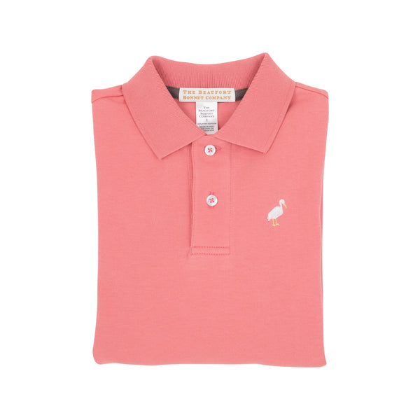 Prim and Proper Polo LS - Parrot Cay Coral - Born Childrens Boutique